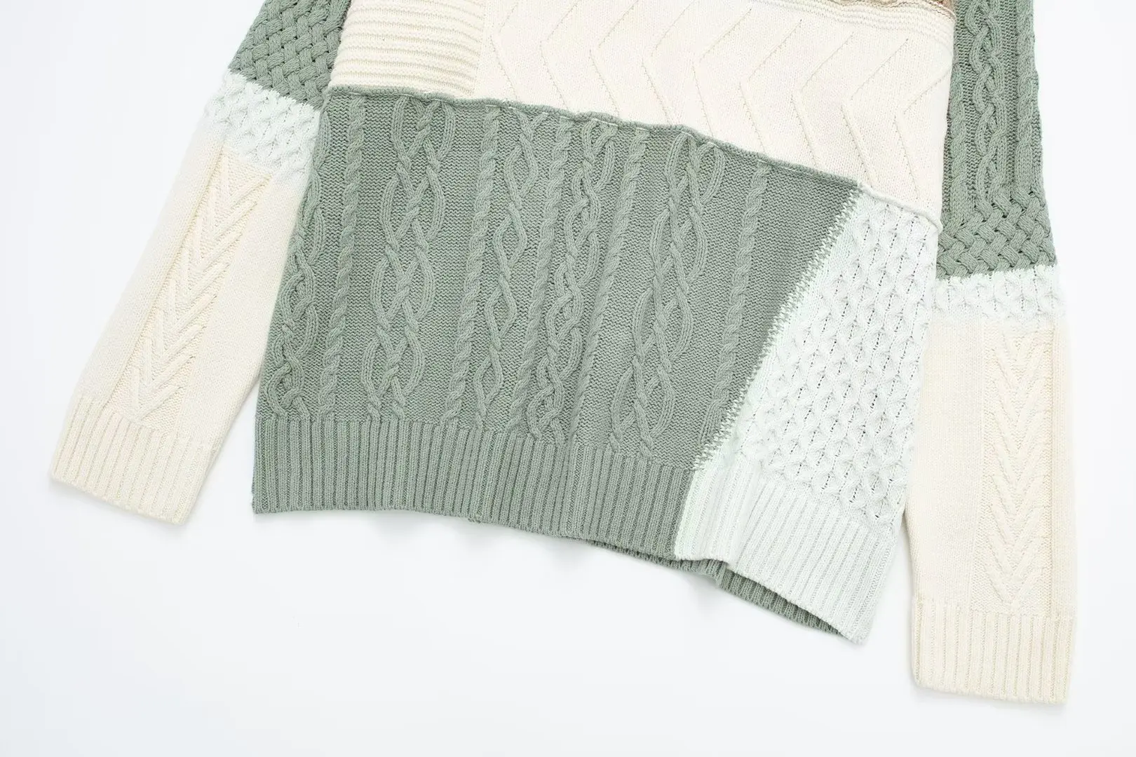Ladies Relaxed Fit Dacron Contrast Panel Sweater