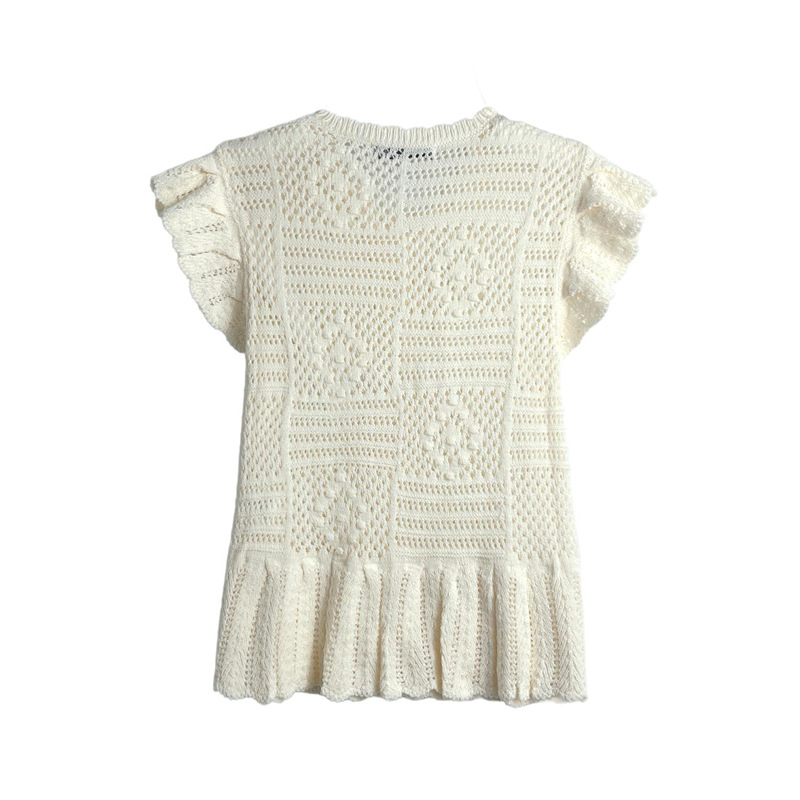 Modern Ladies Plain Crew Open Front Polyester Knit