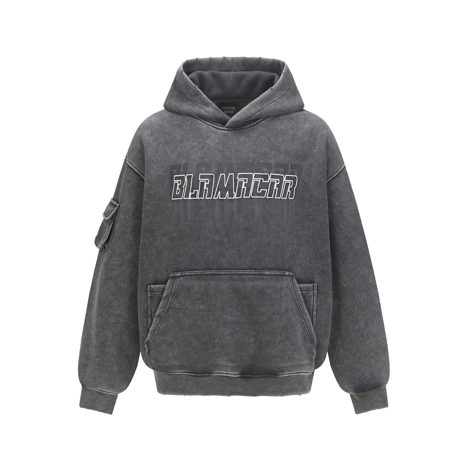 Retro Graphic Faded Cotton Polyester Hoodie