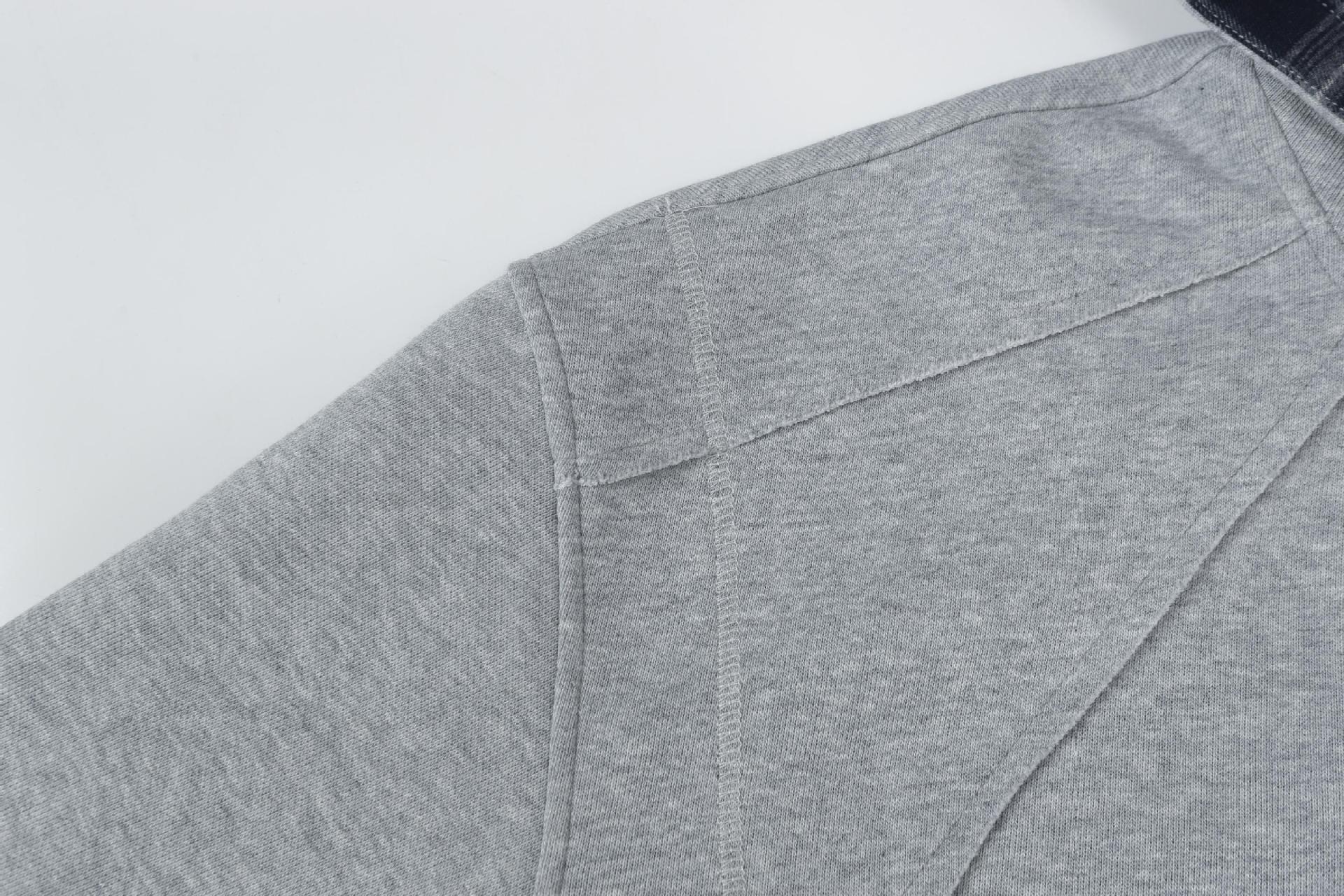 Vintage Asymmetric Checked Layered Hoodie