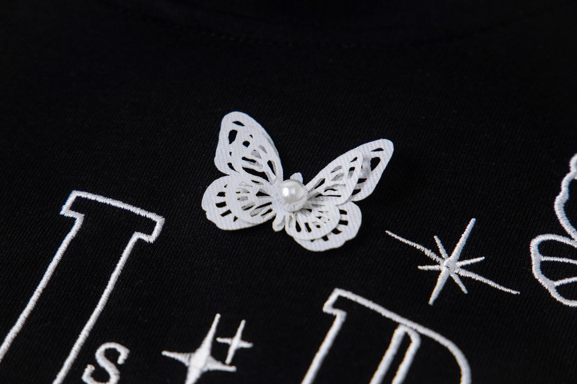 Cotton Swallowtail Embellished Hoodie