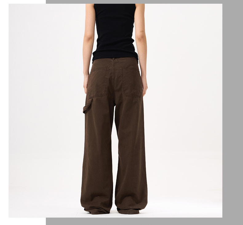 Women's Pants Deconstructed Design Wide-Leg Workwear Casual Trousers