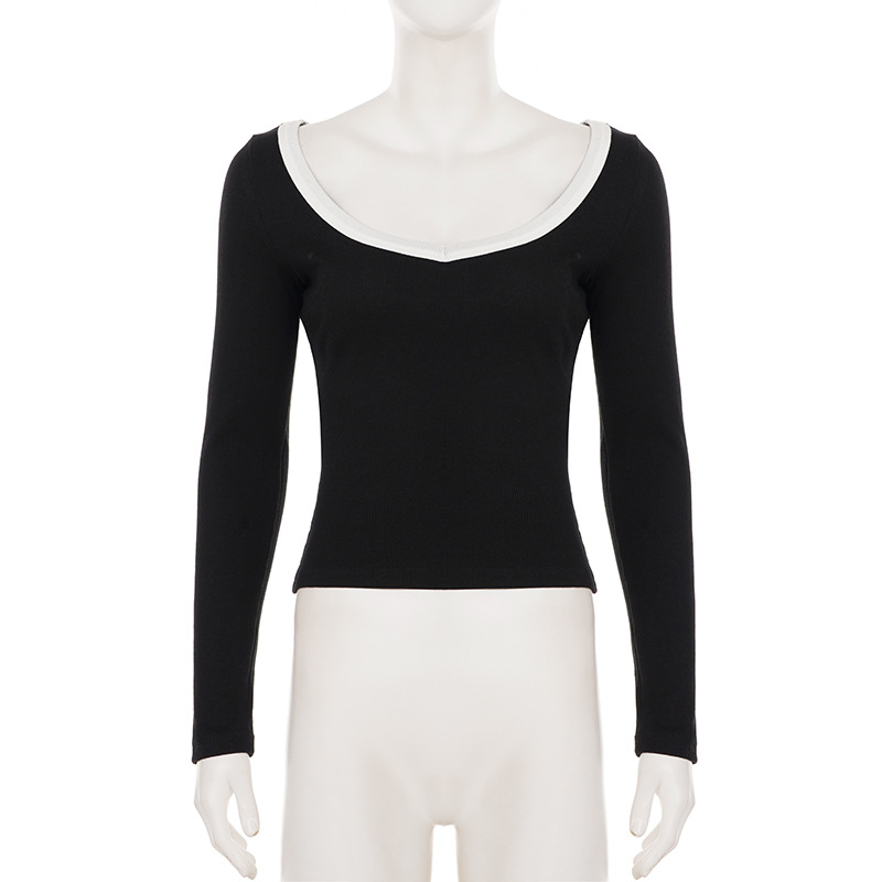 Ladies Two-Tone Long Sleeve Modal Bodysuit