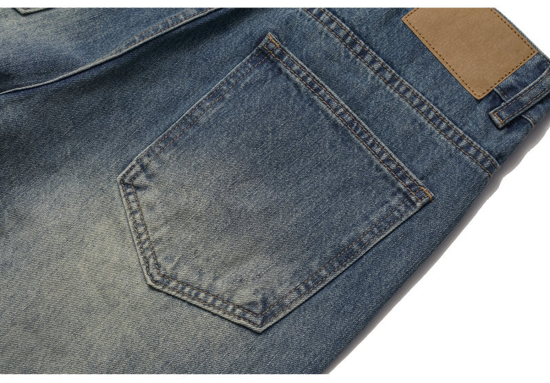 Distressed Denim Wide Leg Pants Loose Fit Long Trousers