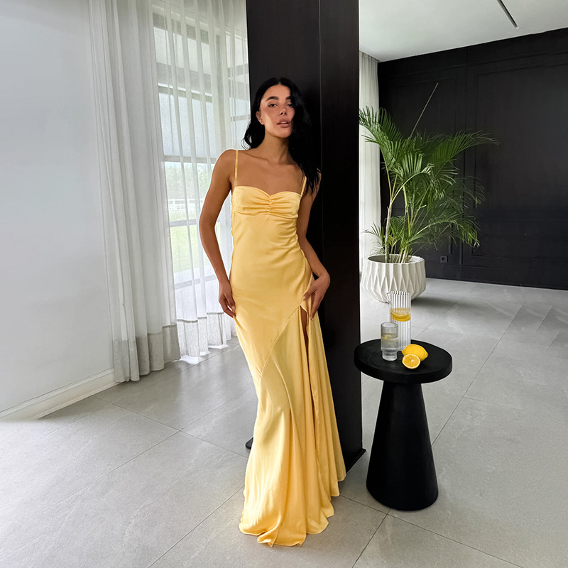 Fluid Open Hem Maxi Dress