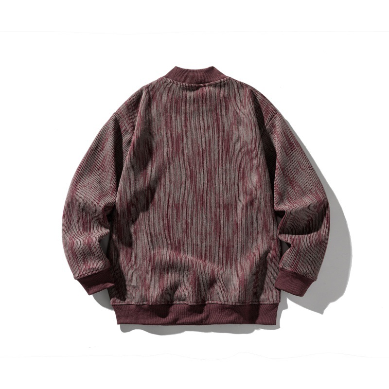 Mens Oversized Ombre Paneled Stand Collar Sweatshirt