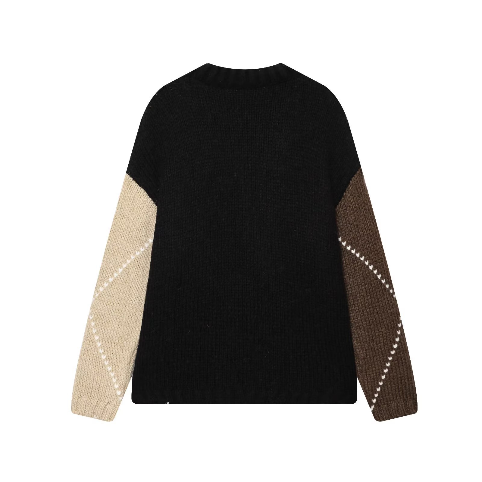 Long Sleeve Geometric Polyester Sweater