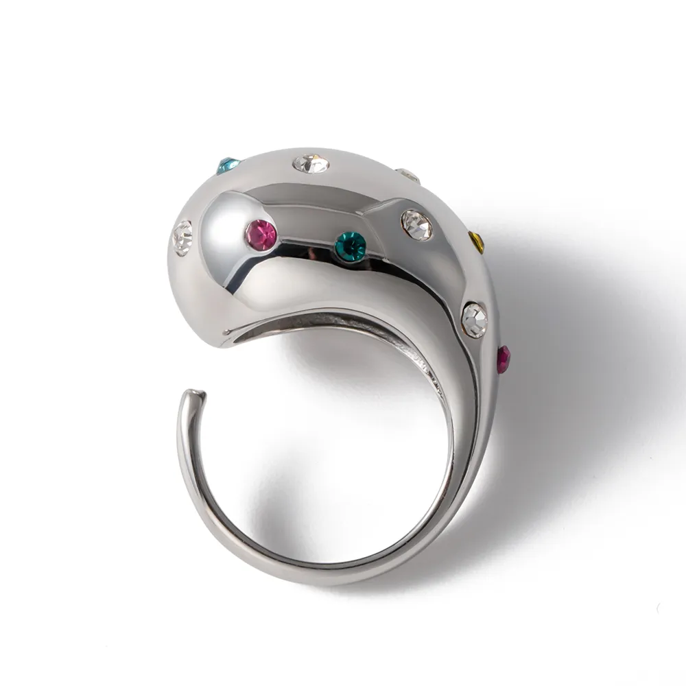 Thick Hollow Brushed Gold-Tone Water-Resistant Ring