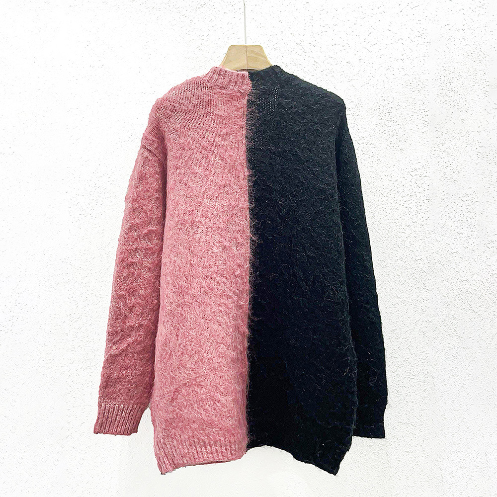 Ladies Colorblock Chunky Oversized Knitted Cardigan