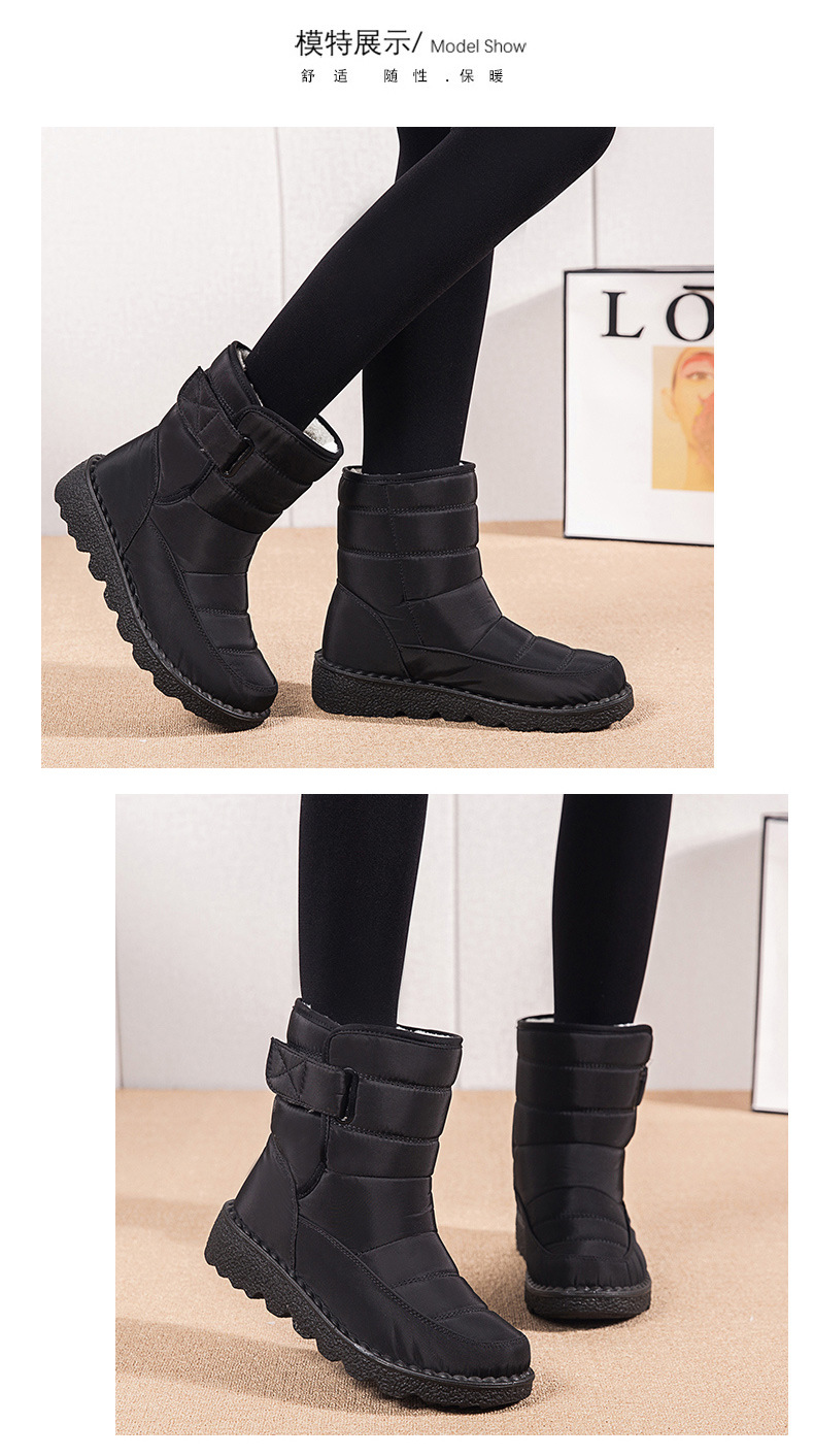 Winter New Snow Boots Women's High Top Waterproof Cotton Shoes Casual Short Tube Plush Plus Large Cotton Boots 43 Amazon