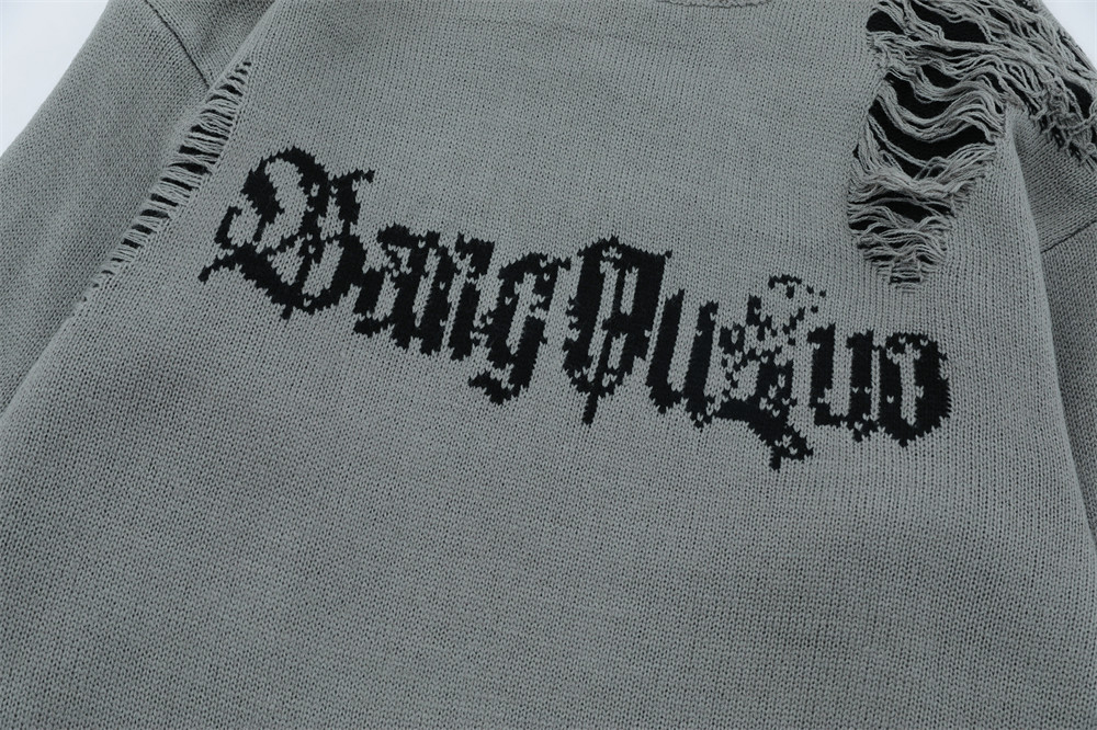 Streetwear Oversized Jacquard Sweater