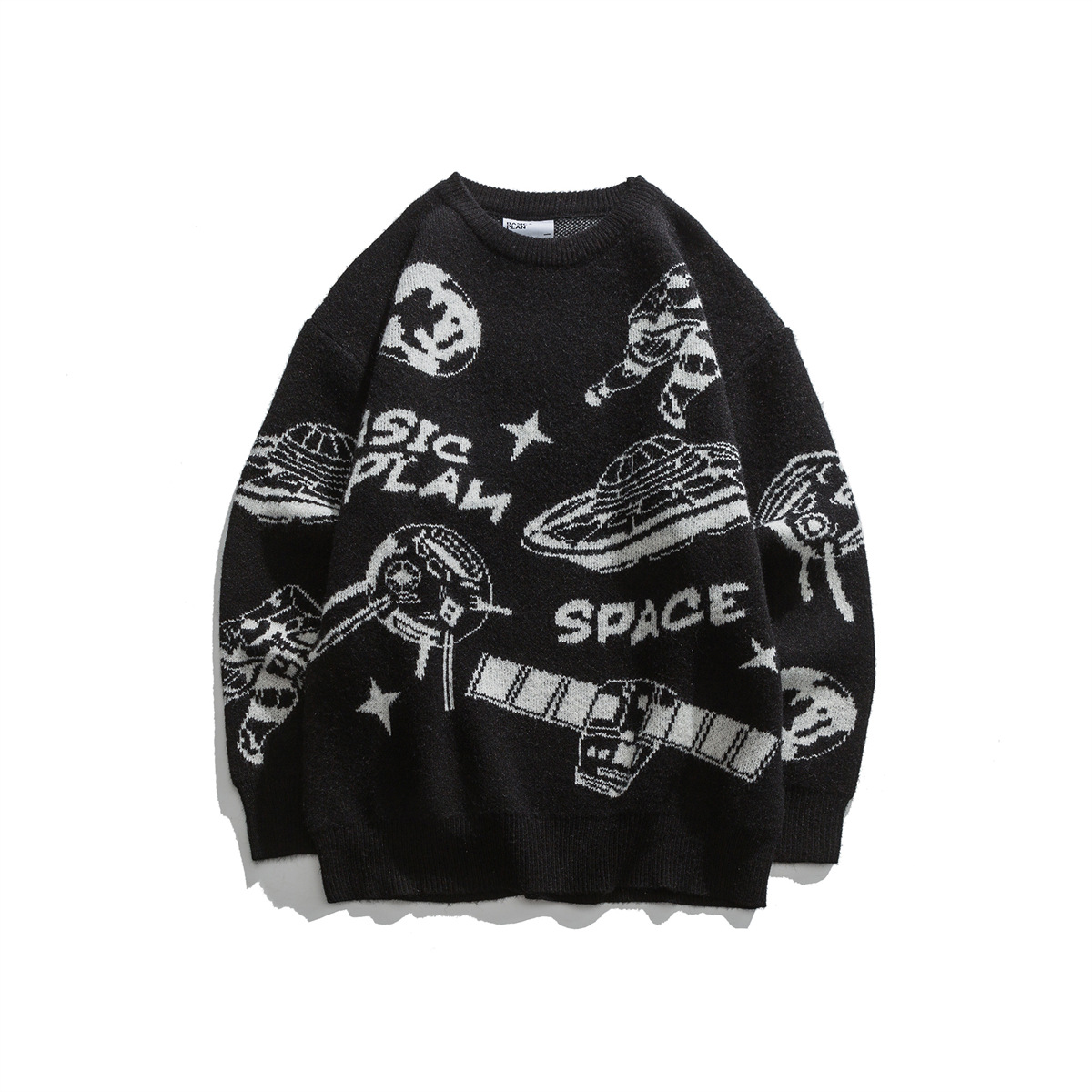 Unisex Oversized Colorblock Japanese Workwear Sweater