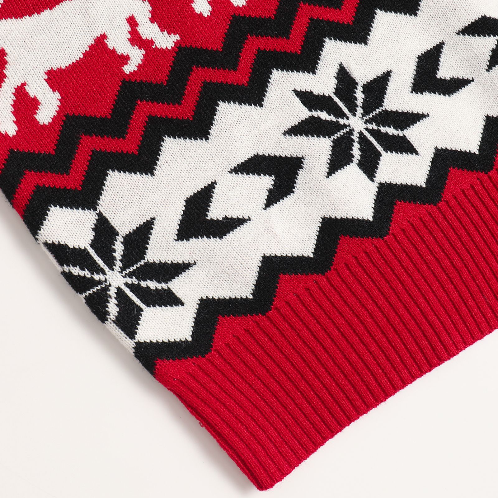 Holiday Patterned Long Sleeve Crew Sweater