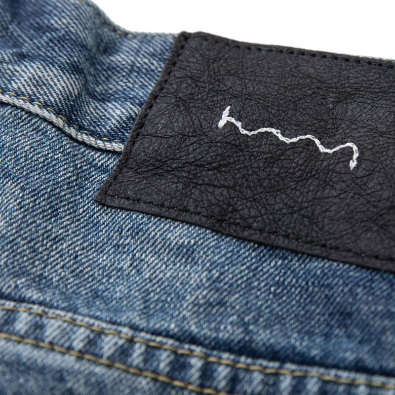 Distressed Cut-Out Tapered Jeans Men Japanese Retro Loose Fit