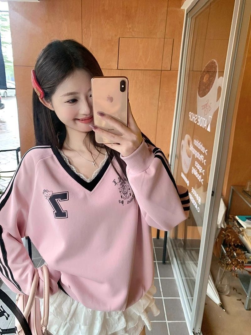 Ladies Japanese Graphic Oversized Polyester Hoodie