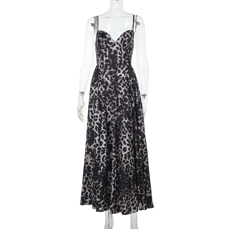 Bold Cheetah Pattern Sleeveless Maxi Dress