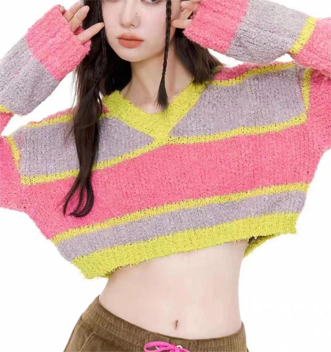 Ladies Colorful Banded Sweater Daily Wear