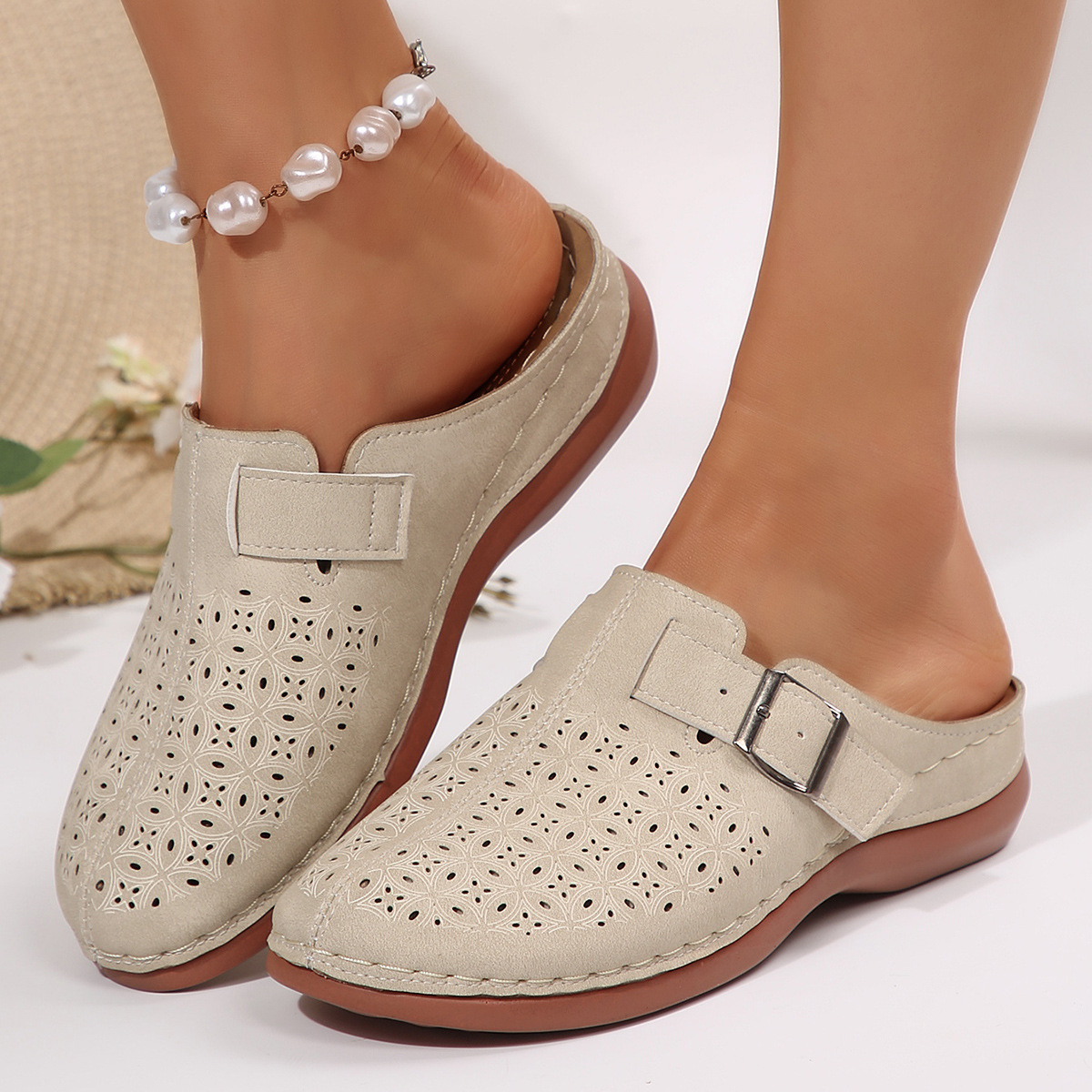 Spring and summer leisure half dragging lazy shoes