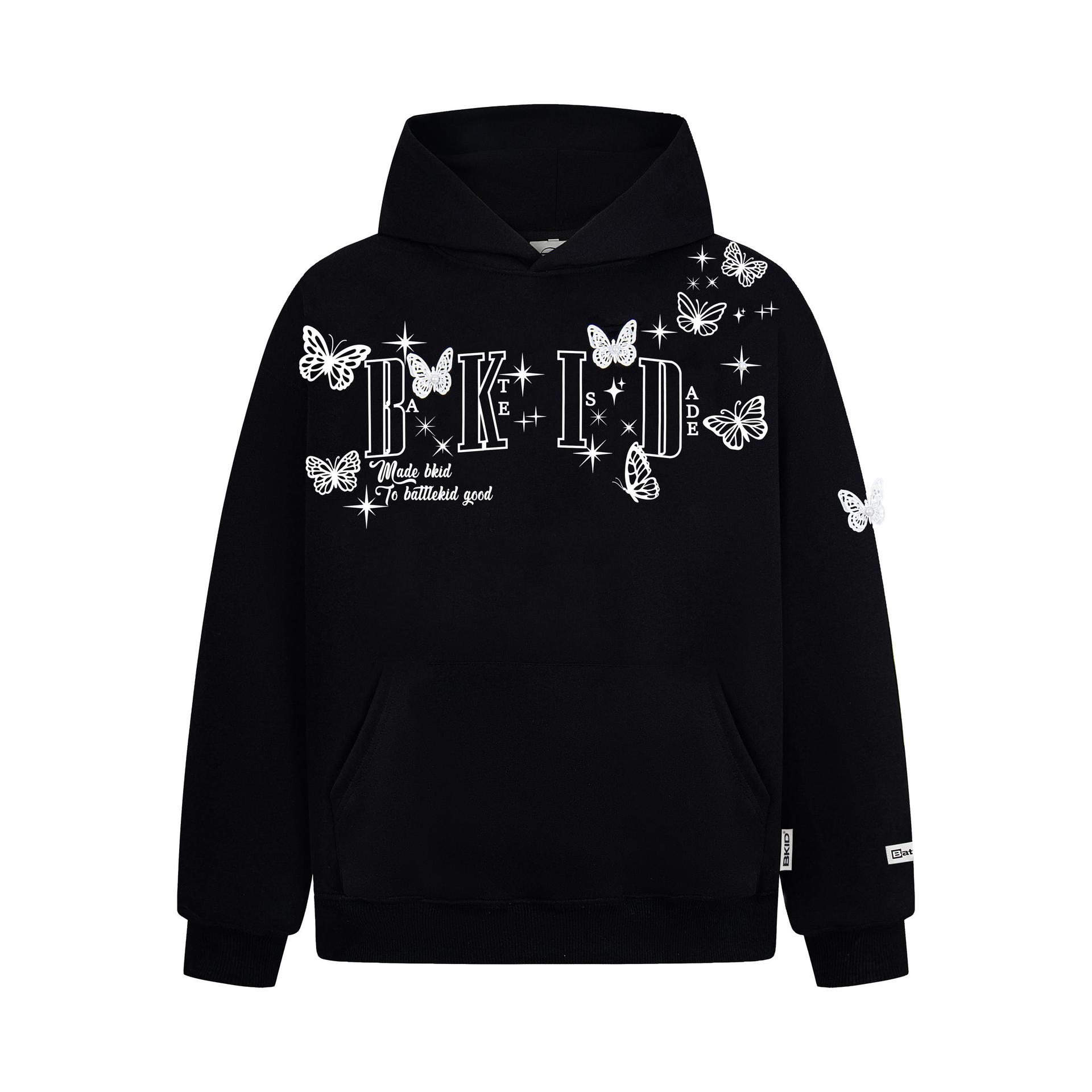 Cotton Swallowtail Embellished Hoodie