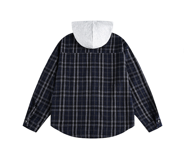Loose Fit Checked Hood Shirt