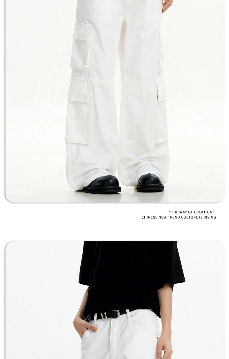 Work Pants for Men and Women Pure Cotton Vintage Straight Leg Casual Wide-Leg Long Pants