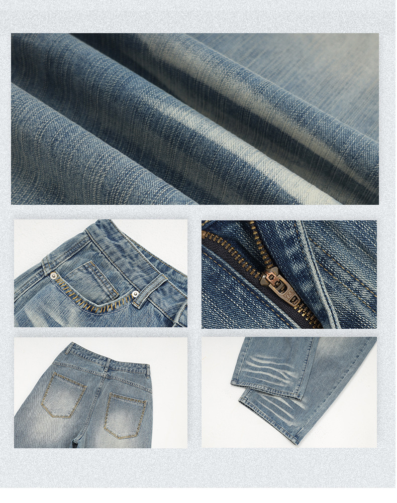 Women's Wide-Leg Jeans Female Spicy Girl Slimming Loose Straight Tube Floor-Length Pants