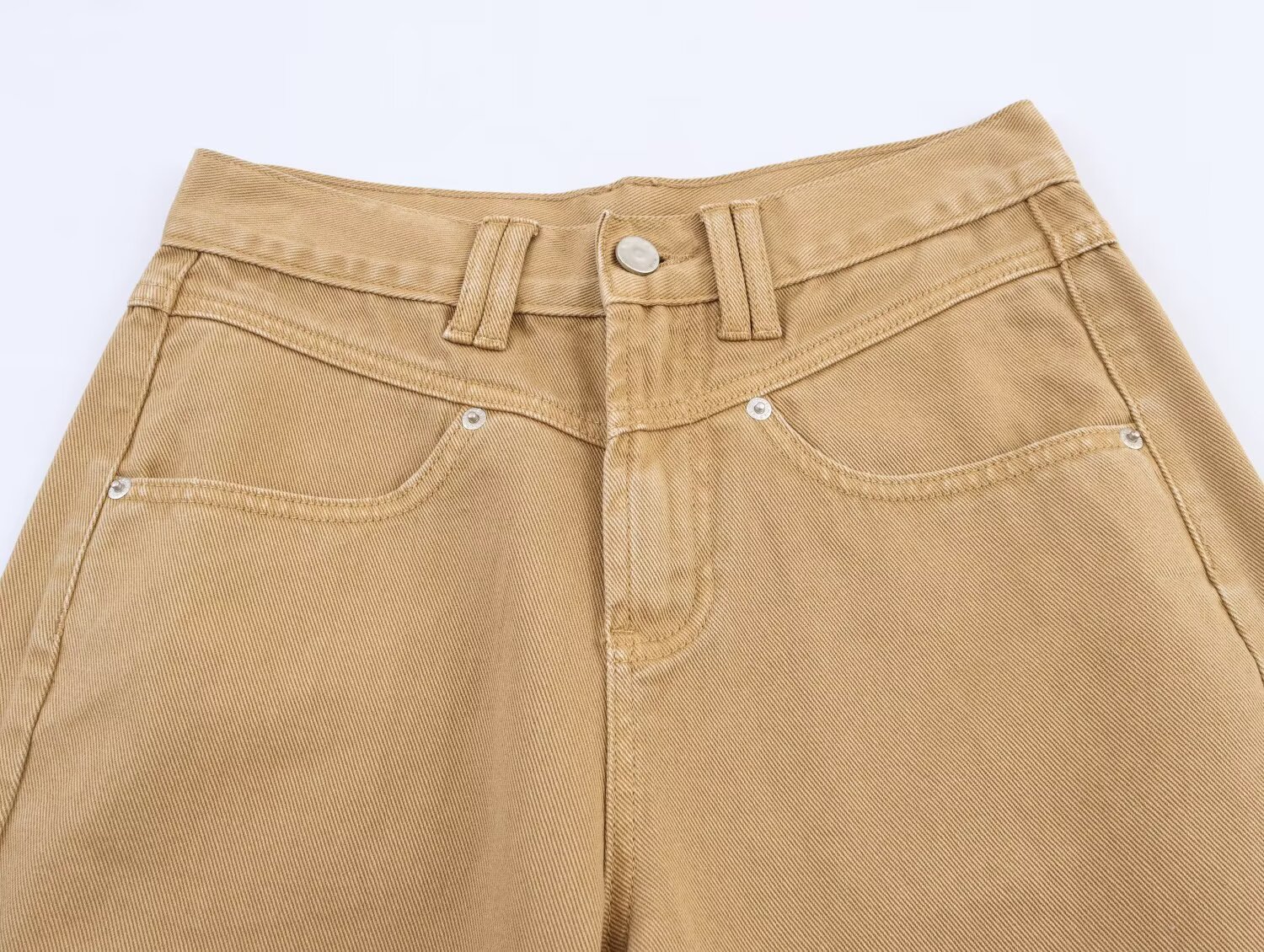 Versatile casual low waist straight leg solid color jeans for women