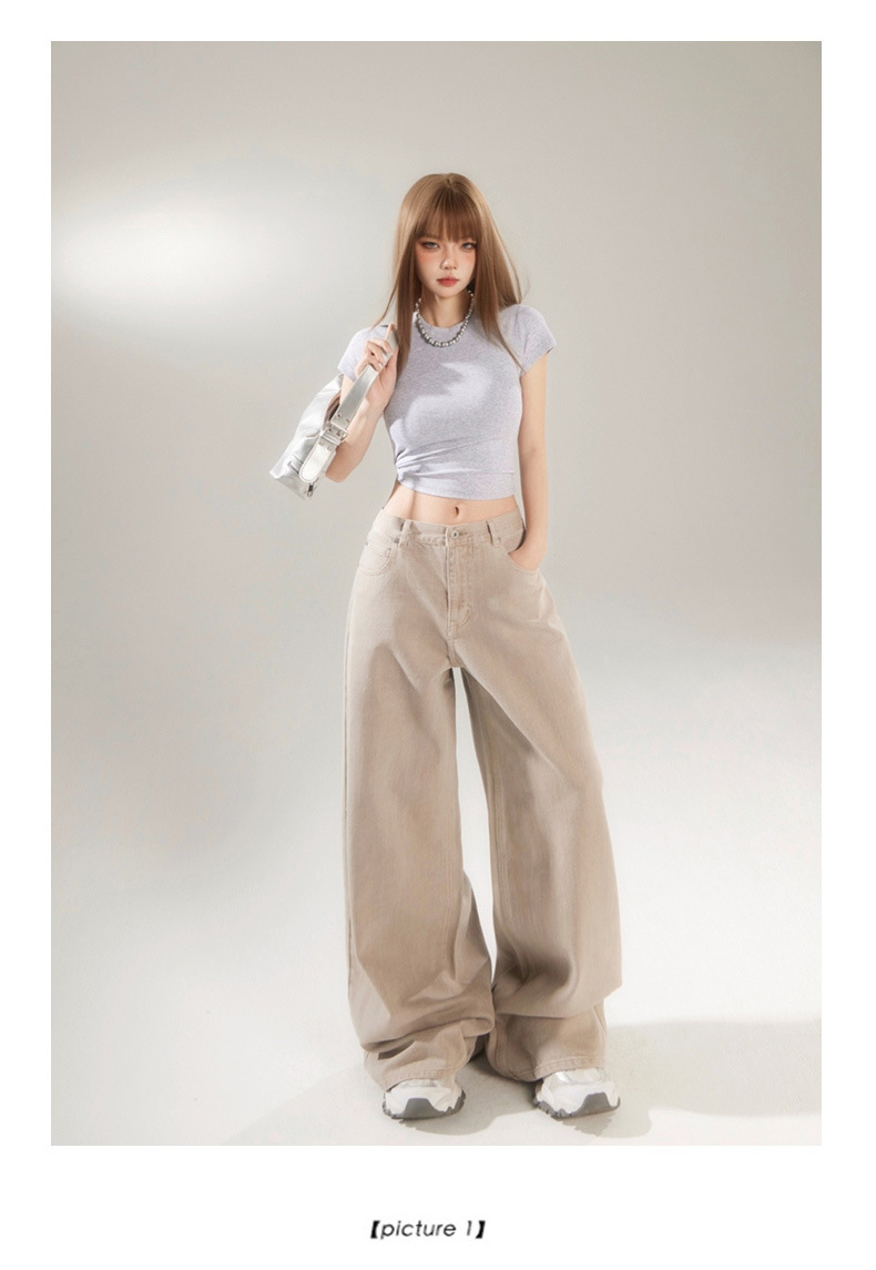 Straight Leg Wide-Leg Denim Pants for Women and Men Loose Fit