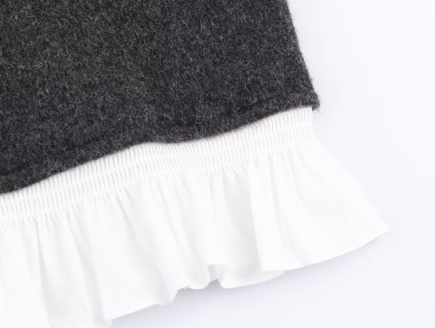 Two-Tone Button-Front Polyester Sweater