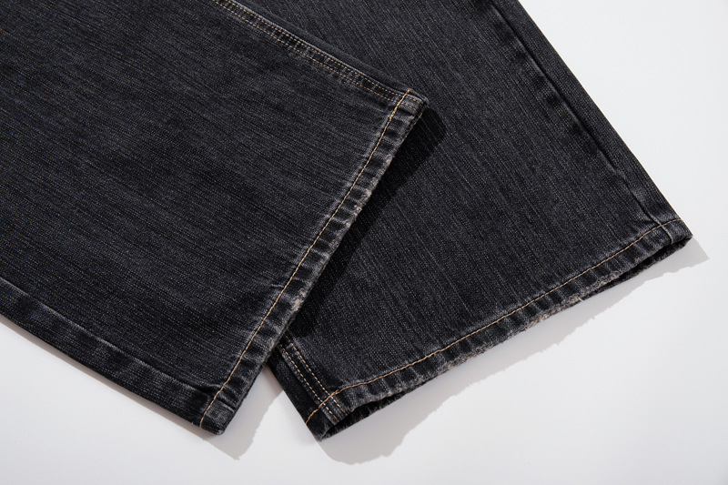Vintage Washed Gradient Denim Pants Men's Design Street Style Couple Loose Versatile Straight Leg Casual Wide Leg Pants