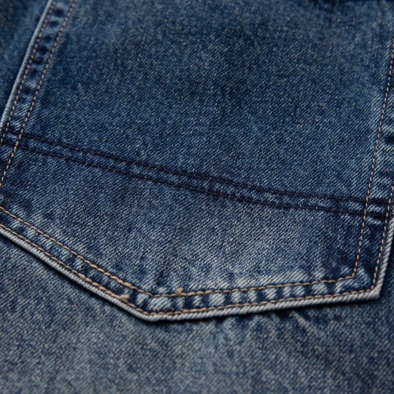 Cat-Scratch Structured Cut Casual Versatile Washed Denim Pants Men