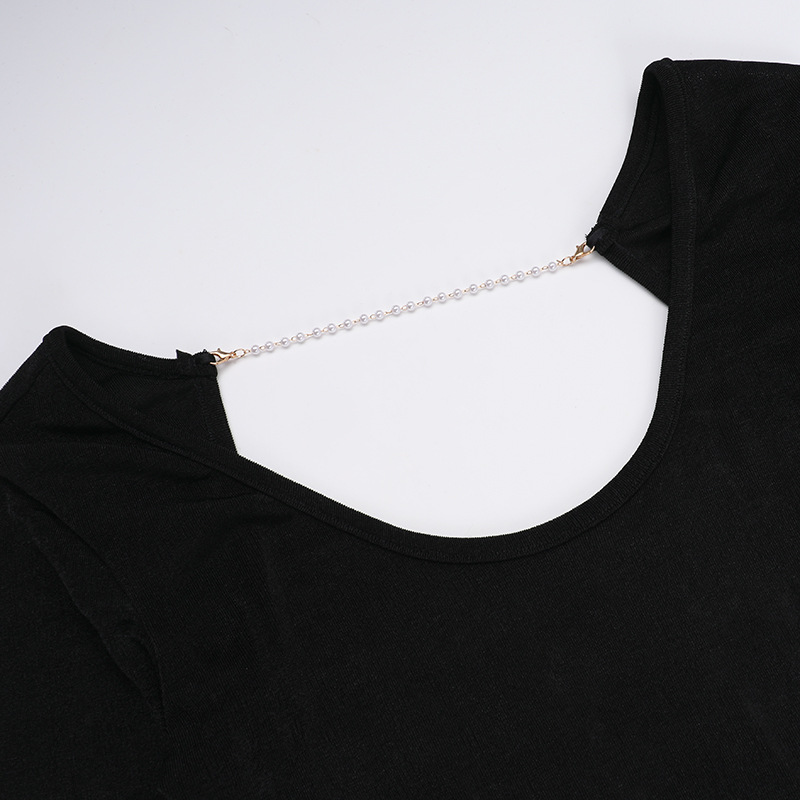 U Neck Pencil Open Back Full Sleeve Dress