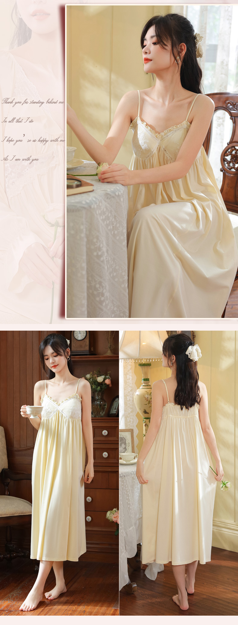 Cotton V-Neck Sleeveless Midi Bust Padded Lounge Dress