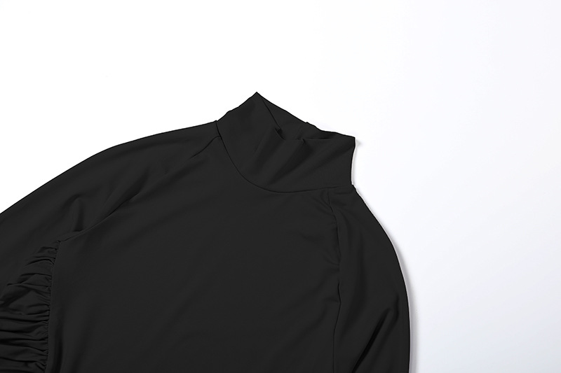 Bodycon High Neck High Waist Polyester Spandex Dress