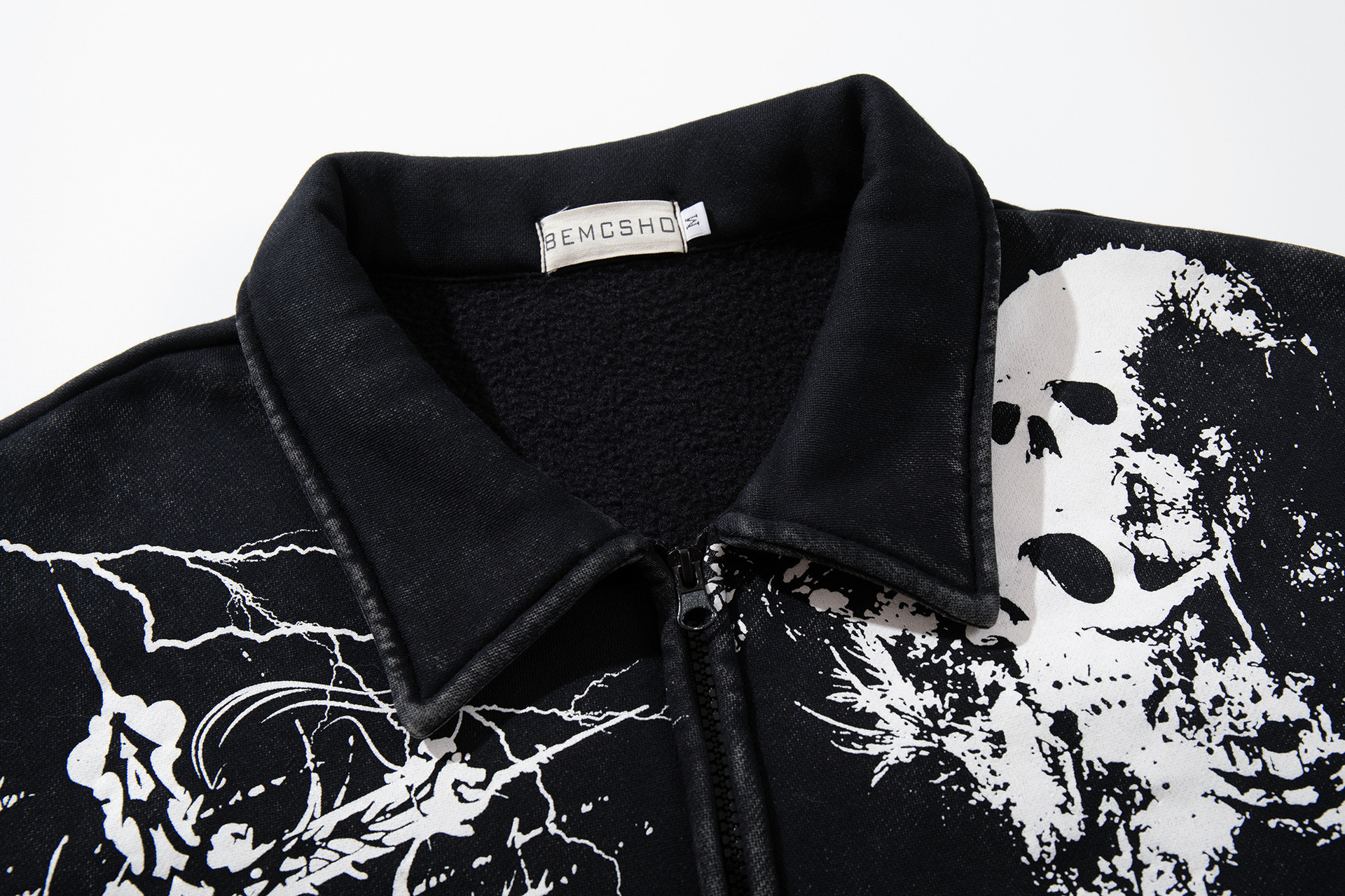 Polyester Gents Retro Skull Loose Hoodie