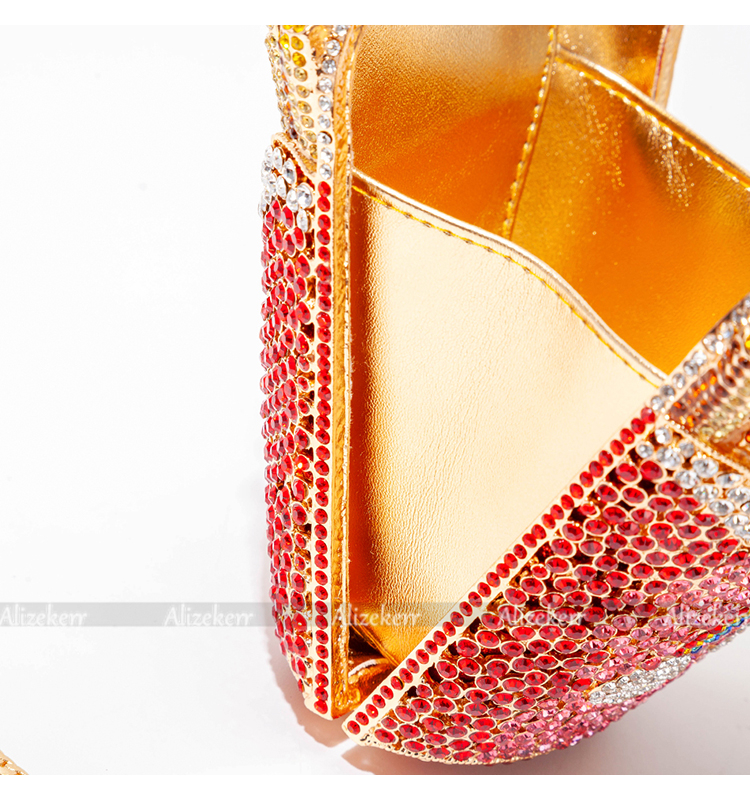 3D Chips Crystal Evening Clutch Bags Wedding Party Bridal Diamond Boutique Novelty Metal Purses And Handbags High Quality