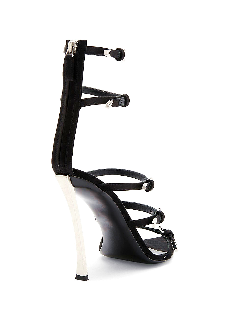 High Heeled Pointed Roman Sandals, Satin Sheepskin Buckle, Womens Oversized Shoes