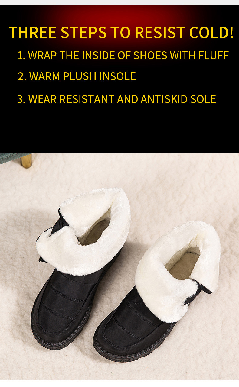 Winter New Snow Boots Women's High Top Waterproof Cotton Shoes Casual Short Tube Plush Plus Large Cotton Boots 43 Amazon