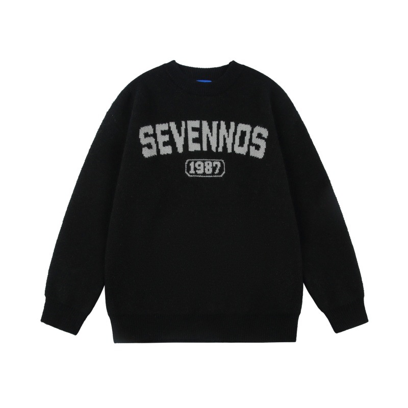 Oversized Color Block Japanese Workwear Sweater