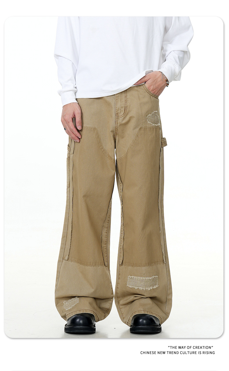 Unisex Cotton Relaxed Bell-Bottom Utility Pants