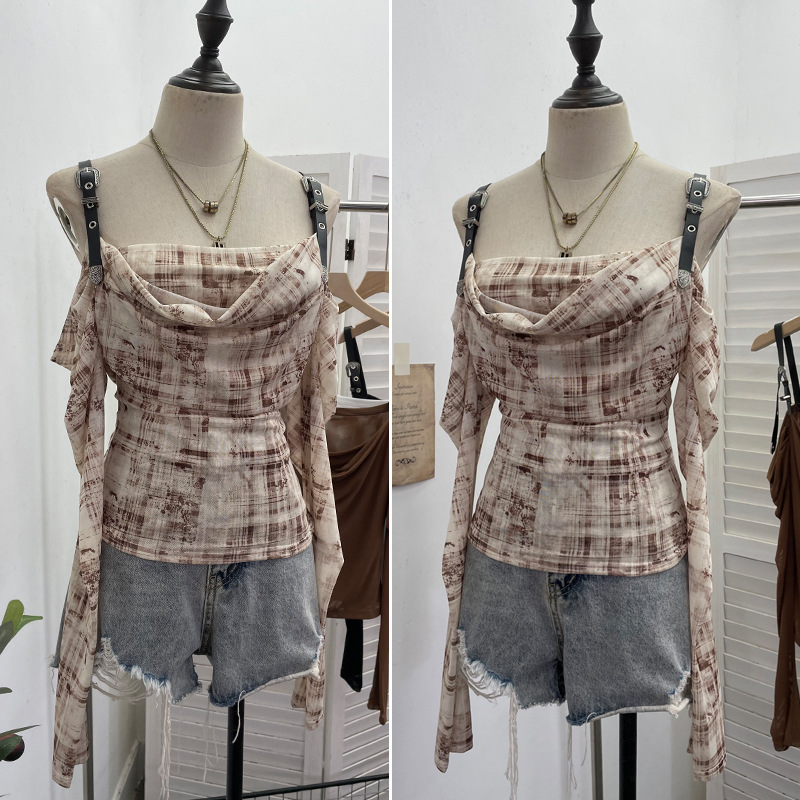 Sexy Asymmetric Full Sleeve Spandex Tee