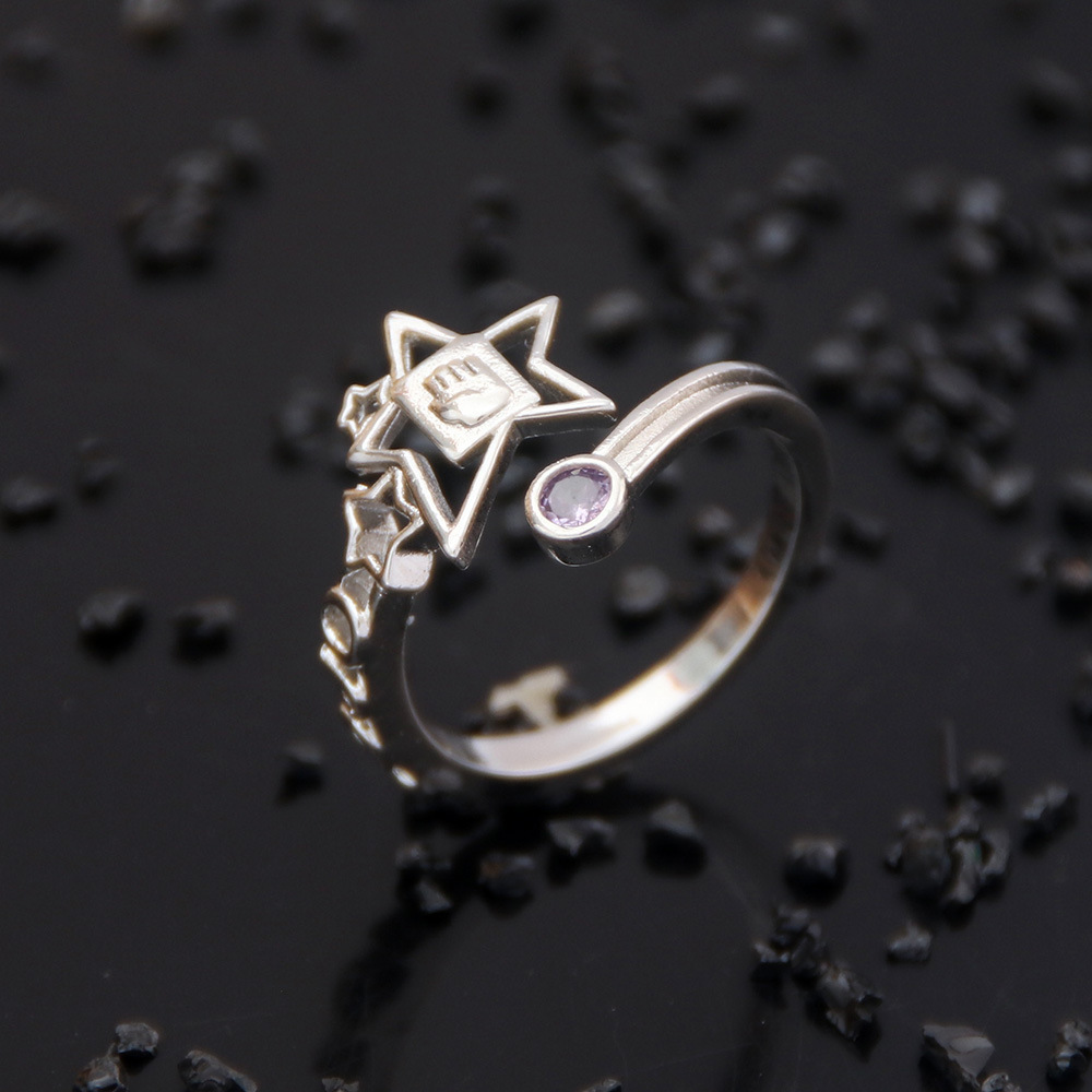 Anime JoJo's Bizarre Adventure Anime JoJo's Bizarre Adventure Josuke Higashikata Star Ring Stand Platinum Heart COS Ring