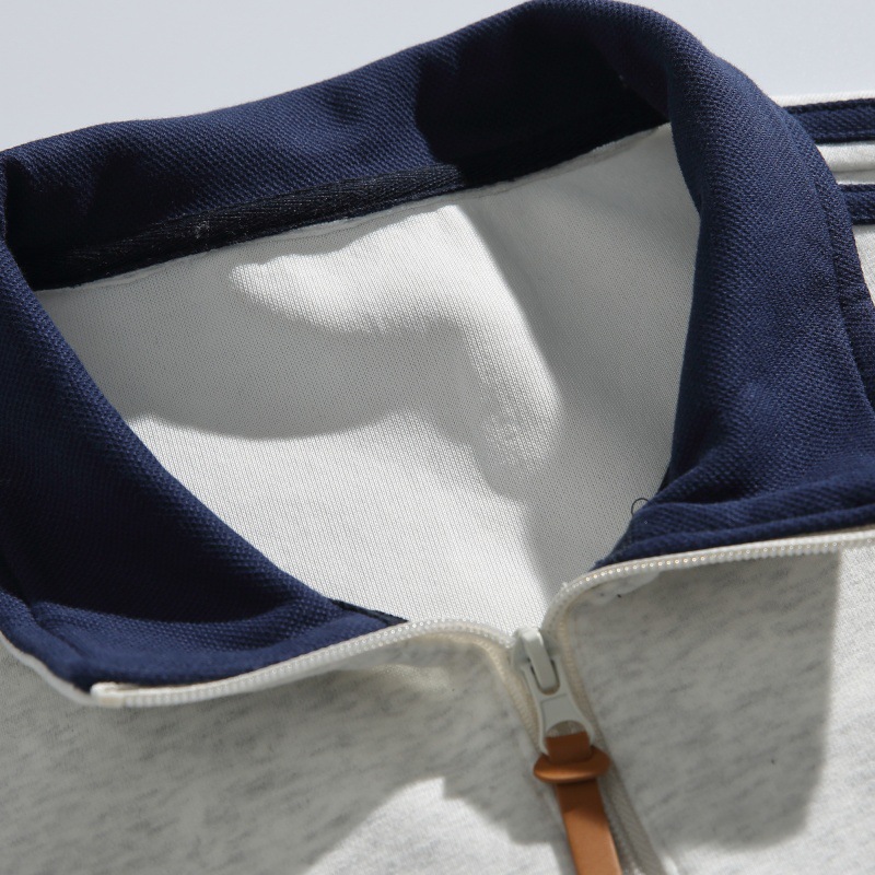 Oversized Cotton Twin Band Mock Neck Hoodie