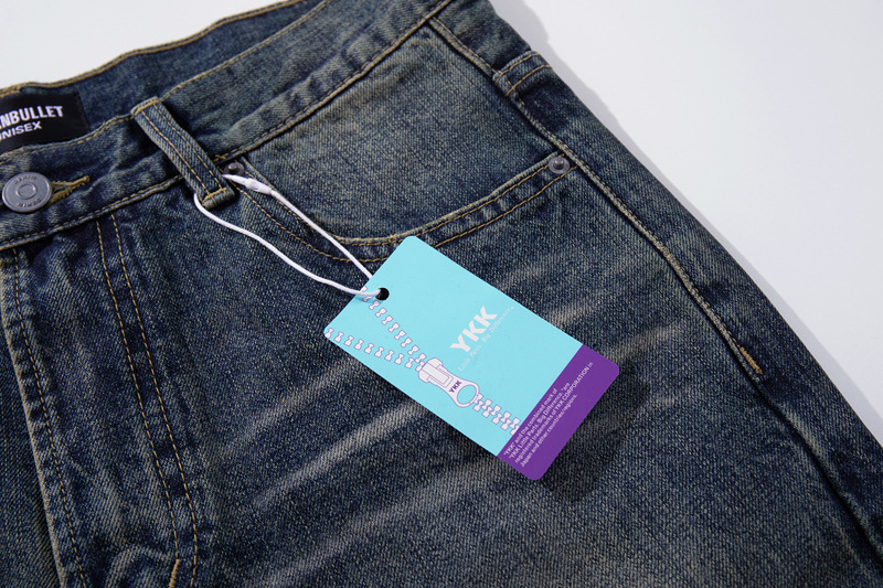 Washed Cat-Whisker Yellow Mud-Dyed Knife-Edge Jeans Women Cleanfit Washed Ripped Versatile Slightly Flared Pants