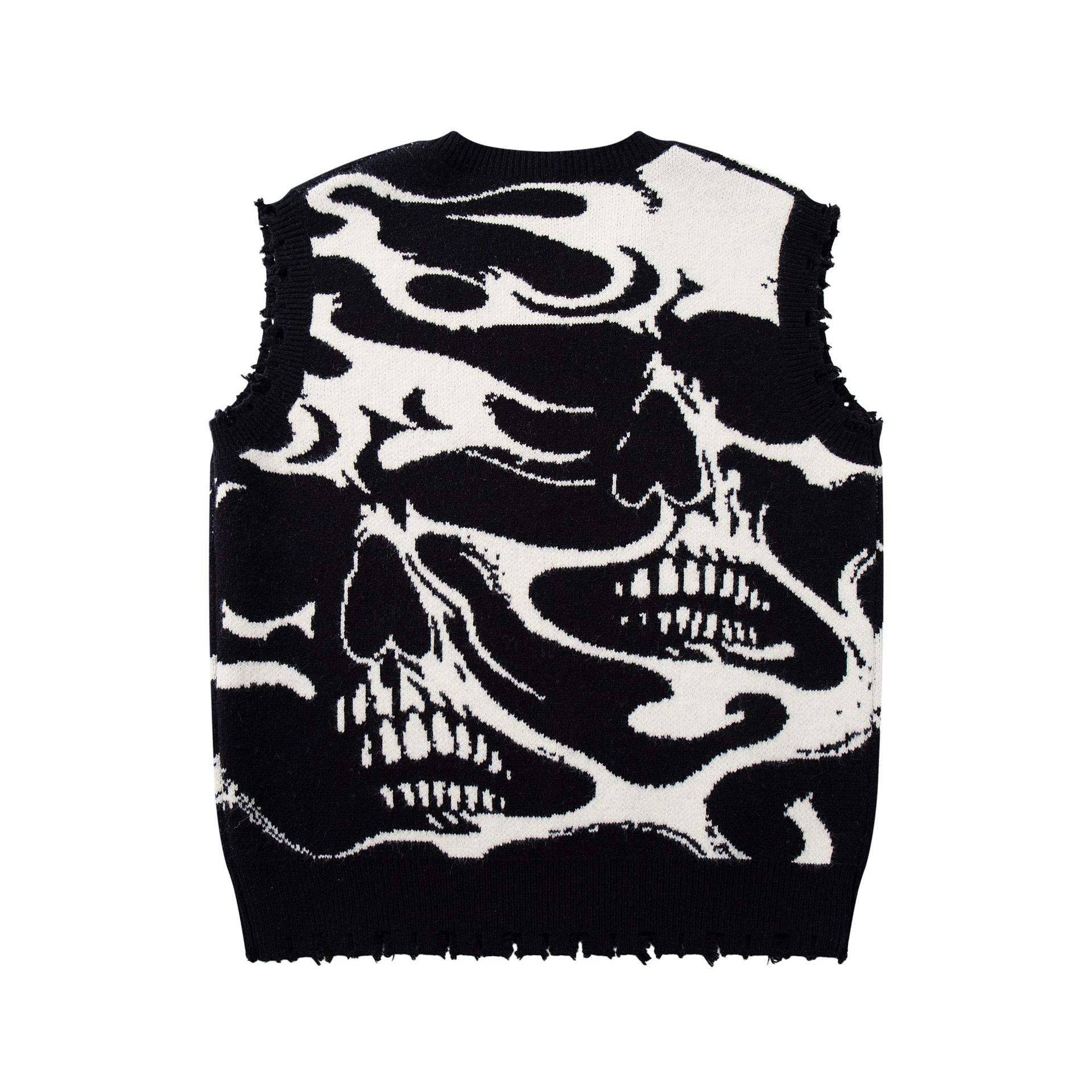 Loose Jacquard Sleeveless Acrylic Sweater