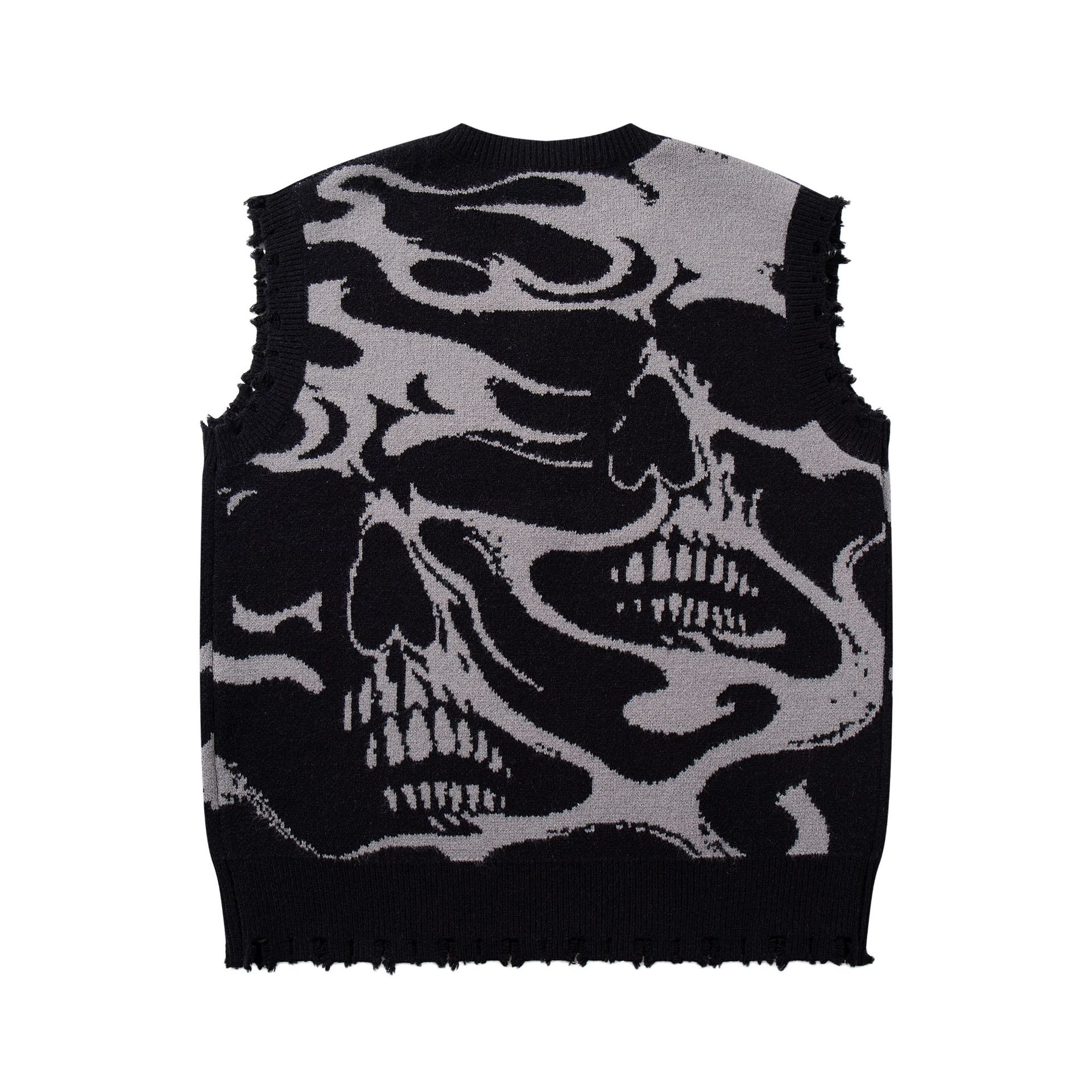 Loose Jacquard Sleeveless Acrylic Sweater