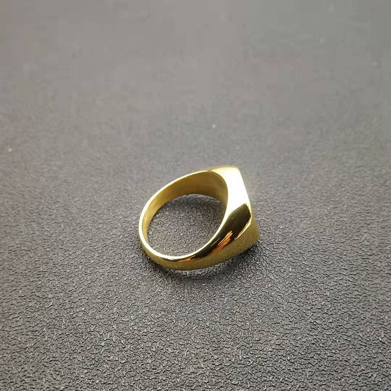 Fashionable, simple, and personalized stainless steel gold-plated drop glue smooth ring for men and women's accessories