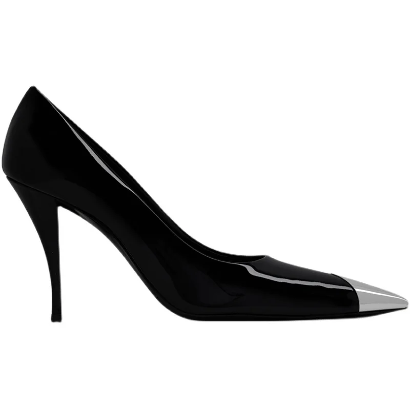New Metal Pointed Toe Pumps Women Sexy Super Stiletto High Heels Fashion Party Wedding Shoes Women Leather femmes chaussures