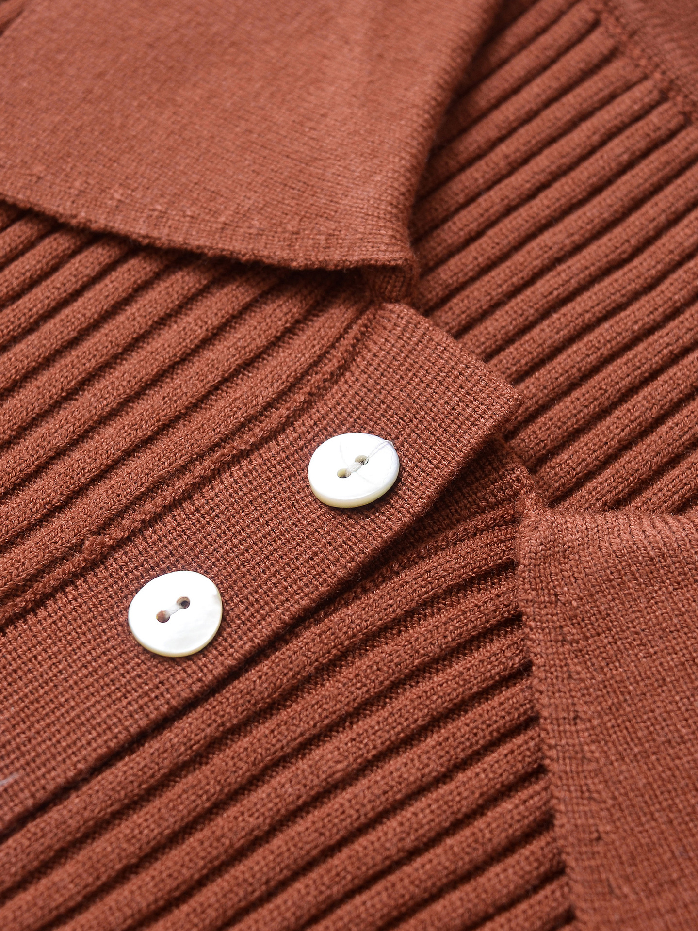 Solid Button-Front Slim Fit Sweater