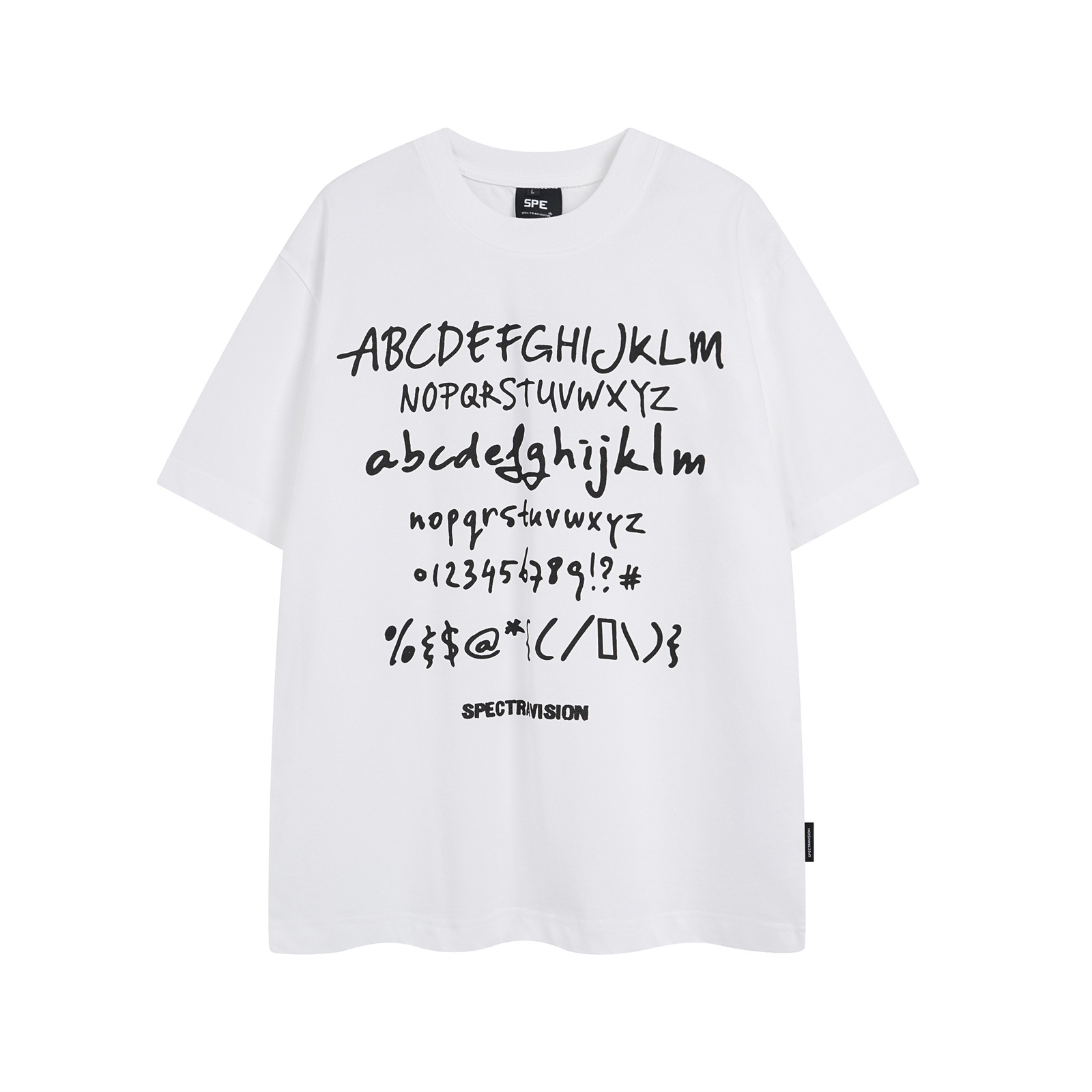 Retro Letter Print Vintage Short Sleeve T-Shirt Unisex Summer Loose Casual Pure Cotton Couple Top